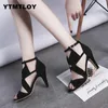 Top Quality Size 35-42 Hot Sandalia Feminina Summer Gladiator Tacchi alti Sandali Peep Toe Scarpe casual Donna Piattaforma impermeabile Sexy 9