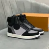 2021 Designer Rivoli Casual Schoenen Mannen Calfskin Sneakers Bloem Motieven Vintage Trainers Hoge Top Paar Sportschoen All-Match Laarzen