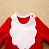 Toddler Boys Girls Pani Dzieci Baby Year Costume Santa Claus Czerwone kombinezony + kapelusze 2 sztuk bawełniane stroje na urodzeni 0-24m 220106