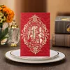 (20 peças / lote) noivo noivo no convite de casamento da igreja folha de ouro floral tradicional chinês chinês cartão de casamento vermelho IC105