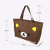 Cute Bear Big Size School Book packing bag coffee Nylon canva studen hand bags,deerny mother travel shopping bags 50x14x38cm B254