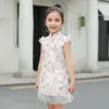 Girls Cheongsam Dress Lace Floral Party Embroidery For Kids Teenage Summer Clothes 6 8 10 12 14 210528