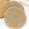 Kitchen Dining Burlap Coasters Table Mats Wedding Decorations Cup Pads DH9477