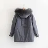 Hiver Chaud Veste Col De Fourrure Longue Parka Plus La Taille Manteau Casual Coton Outwear Park taille 210531