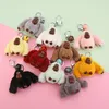 Keychains Key Chain Women singe animal Doll Toy Sac Pendentif décoration Y Fuzzy Accessory Buckle Ring Hook Kids comme Holder Fun3866326