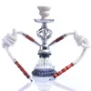 Shisha Arabian Hookhah z podwójnymi rurami szklane dolne metalowe łodygi pełna zestaw fajki wodnej