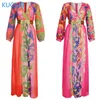 Etnische kleding 2021 Afrikaanse print jurken voor vrouwen 2022 elegante chiffon avondjurk dames Dubai Abaya Plus Size Kaftan Long Boubou