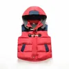 Winter warm 3-11 12 jaar tiener kerstcadeau verdikking bovenkleding jas kleur patchwork hooded vest voor kinderen jongens meisjes 210701