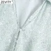Zevity Kobiety Moda Kwiatowy Drukuj Luźna Bluzka Kobieta V Neck Soft Satin Kimono Koszulka Casual Retro Lato Blusas Topy LS9397 210603