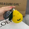 Real Shearling lamb Fur Pompom Keychain Fruit Pear Key Ring Purse Bag Charm Outdoors Fluffy Cute Gift For Women Drop