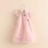 Summer 2-6 8 10 12 Years Crew Neck Princess Ball Gown Lace Chinese Ethnic Style Kids Cheongsam Sleeveless Dresses For Girls 210529