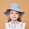 Unisex Katoen Emmer Hoeden Baby Zomer Zonnebrandcrème Hoed Pure Kleur Sunbonnet Fedoras Outdoor Fisherman Stingy Brim Beach Cap