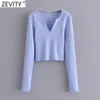 Women Simply V Neck Split Solid Color Short Chic T Shirt Ladies Long Sleeve Hem Ruffles Casual Slim Crop Tops LS7620 210416
