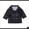 Tenchrockar Outwear Baby Clothing Baby Maternity Drop Leverans 2021 Söt Kids Boy Långärmad Mode Varm Hooded Wind Trench Coat 05 år Y