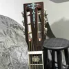 Custom Om Body All Solid Wood Acoustic Guitar Abalone Binding