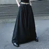 Черная минималистская юбка для женщин высокая талия кнопка Большой размер Maxi юбки женские летние мода одежда 210521