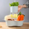 Storage Baskets Kitchen Washing Basket Pot Vegetable Platter Drain Double-Layer Multi-Grid Fruit Plate Triangular