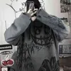 Rahat Japonya Karikatür Hip Hop Tişörtü Goth Kadın Erkek Bahar Sonbahar Boy Punk Hoodies Femme Serin Kazak Kadınlar 211108 Tops