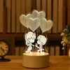 2022 Regalo di San Valentino 3D Love Lamp Acrilico Orso Rosa LED Night Light Regalo di compleanno per bambini Coniglio Pasqua Deco Decorazione di nozze Regalo di Natale