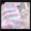 Kläder Baby Kids Maternity Drop Leverans 2021 Born Boys Summer Clothes Set Plaid Shirts Jumper Suit Shorts för Barn Barnens födelsedagsuppsättningar