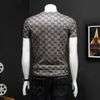 2021 T-shirts pour hommes nouvelle station européenne soyeux à manches courtes T-shirt hommes col rond impression mercerisé coton glace soie demi-manches bas chemise 18YD