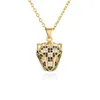 2022 Fashion Gold Color Leopard Head Pendant Necklace for Women Men Luxury Cubic Zirconia Jewelry Female Accessories