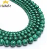 Natural Genuine Malachite Pedra Verde Redondo Spacer Lote Beads Para Jóias DIY Fazendo Pulseira Colar 15 '' 4/6/8/10 / 12mm