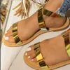 Chaussures de grande taille Sandales romaines Femmes Chaussures plats Summer Beach Chaussures Casual Chaussures Coin Chaussures Femelle Sandalias Romanas Mujer Y0721