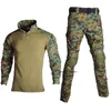 Uniforme militaire avec des pads de genou en coude confortable armée de peintureball de peintureball de sport tactique pantalon de chemise de camouflage costumes de chasse