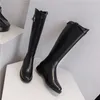 Meotina Autumn Riding Boots Women Natural Genuine Leather Flat Knee High Boots Zipper Round Toe Tall Shoes Ladies Winter Size 42 210608