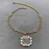 Klassieke dubbele letter hangluizingen kettingen strass diamant ketting glanzende kristallen keten sieraden met postzegels voor vrouwen verjaardag gif234k