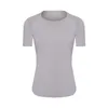 Geri Açık Dikişli Örgü Kadın Tops Spor Kısa Kollu Gömlek Hızlı Kuruyan Nefes Işık Ince Fitness Spor Yoga T-Shirt