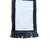 DIY Sublimation Scarf med Fringe Jul Textil Handduk Vit Blankor Scarves 7 * 65 tums Flannel DIY Xmas För Vuxen Alla hjärtans gåvor Anpassade mönster Partihandel