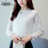 fashion woman blouses lace women's shirt long sleeve white female clothes tops and blouse causal blusa feminina 0869 40 210521