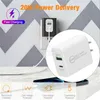 PD QC3.0 Snabb laddare 20W 18W USB C Snabbladdning Adapter EU US-kontaktmuren Laddare för iPhone 13 Pro Max Samsung Huawei Phone Izeso