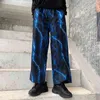 Korean flash printed men's and women's pants Harajuku BF casual straight pants 0124 pairs