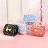 Bolsas de almacenamiento, bolso de hombro para mujeres y niñas, bandolera de lentejuelas con purpurina brillante, bolso de princesa con lazo y asa de perlas, lápiz labial para teléfono