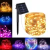 10M 100LED con energía solar 2 modos Fairy String Light Party Lámpara de Navidad Jardín al aire libre Decoraciones para árboles Luces - Blanco cálido