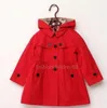 Autumn Baby Girls Coat Tag Lapel Collar Long Sleeve Brand Princess Tench Windbreaker Jackets Children Kids Plaid Casual Outerwear 1961282