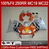 Fairings Injektionsform för Honda CBR 250CC MC19 88-89 CBR 250RR 250 RR CC 250R 1988-1989 112HC.70 CBR250RR 88 89 CBR250 RR CC 1988 1989 OEM FULL BODYS KIT ORANGE SILVERY