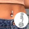 Crystal Navel Ring Bar Barbell Drop Dangle Body Piercing Numbril Ombligo Belly Button Rings Dames Lichaam Sieraden