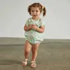 Misha i puff baby dziewczyna kwiatowy romper piękny styl vintage kombinezon lato maluch ubrania 210619