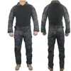 Taktik üniforma G3 Savaş Gömlek Pantolon Dirsek Diz Pedleri Camo Askeri Giysiler Setleri Avcılık