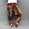 Baggy Harem Spodnie Kobiety Przyczynowe Drukuj Hippie Joggers Cross-Spodnie Luźne Spodnie Aladdin Latarnia Szerokie nogi Bawełniane Pants Plus Plus X0629