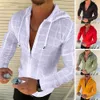 Été européen américain vêtements pour hommes grille décontracté mode chemise à capuche Cardigan hommes à manches longues 210721