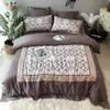 Bettwäsche-Sets, luxuriös, europäischer Stil, Set aus ägyptischer Baumwolle, Stickerei, Bettbezug, Bettlaken/Leinen, Kissenbezüge, 4 Stück
