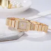 Casual Elegant Ladies Watches Arrivals Big S Gold and Sliver Belts Woman Fashion Designers Watch Korean Set With Diamond Squar9941055