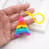 US STOCK Rainbow Letter Toy PVC Keychain Pendant Soft Silicone Color Car Bridal Gift Party Supplies Baby Shower Decorations