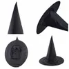 NEWHalloween Black Spire Wizard Hat Hallowmas Party Cosplay Costumes Props Cap Decoration Festival Magician Caps Witches Hats LLE9094