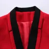 Röda byxor kostym höst high end mode formella affärer temperament intervju arbete kläder kontor damer två bitar set 210604